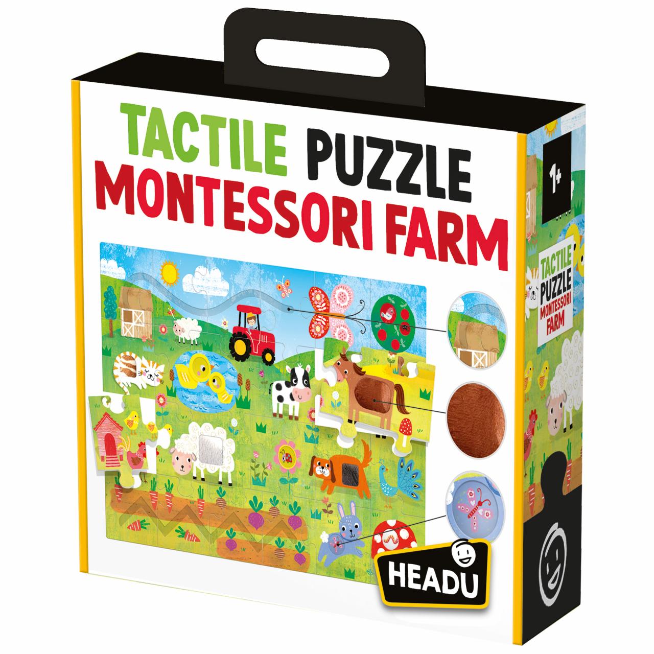 Puzzle tattile Montessori Farm - Headu