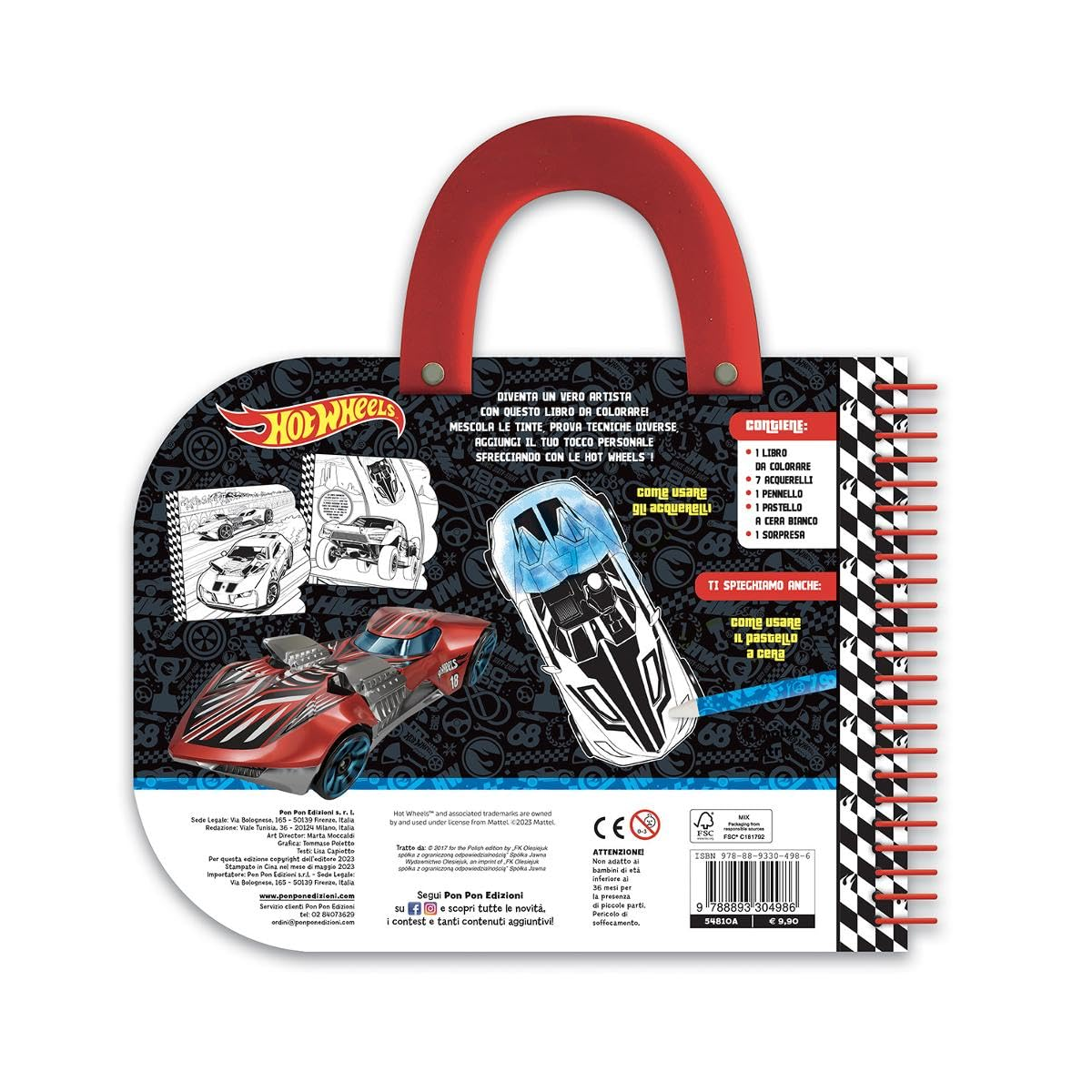 Valigetta acquerelli. Hot Wheels. I colorelli - Con acquerelli, pennello, pastello a cera - immagine 3