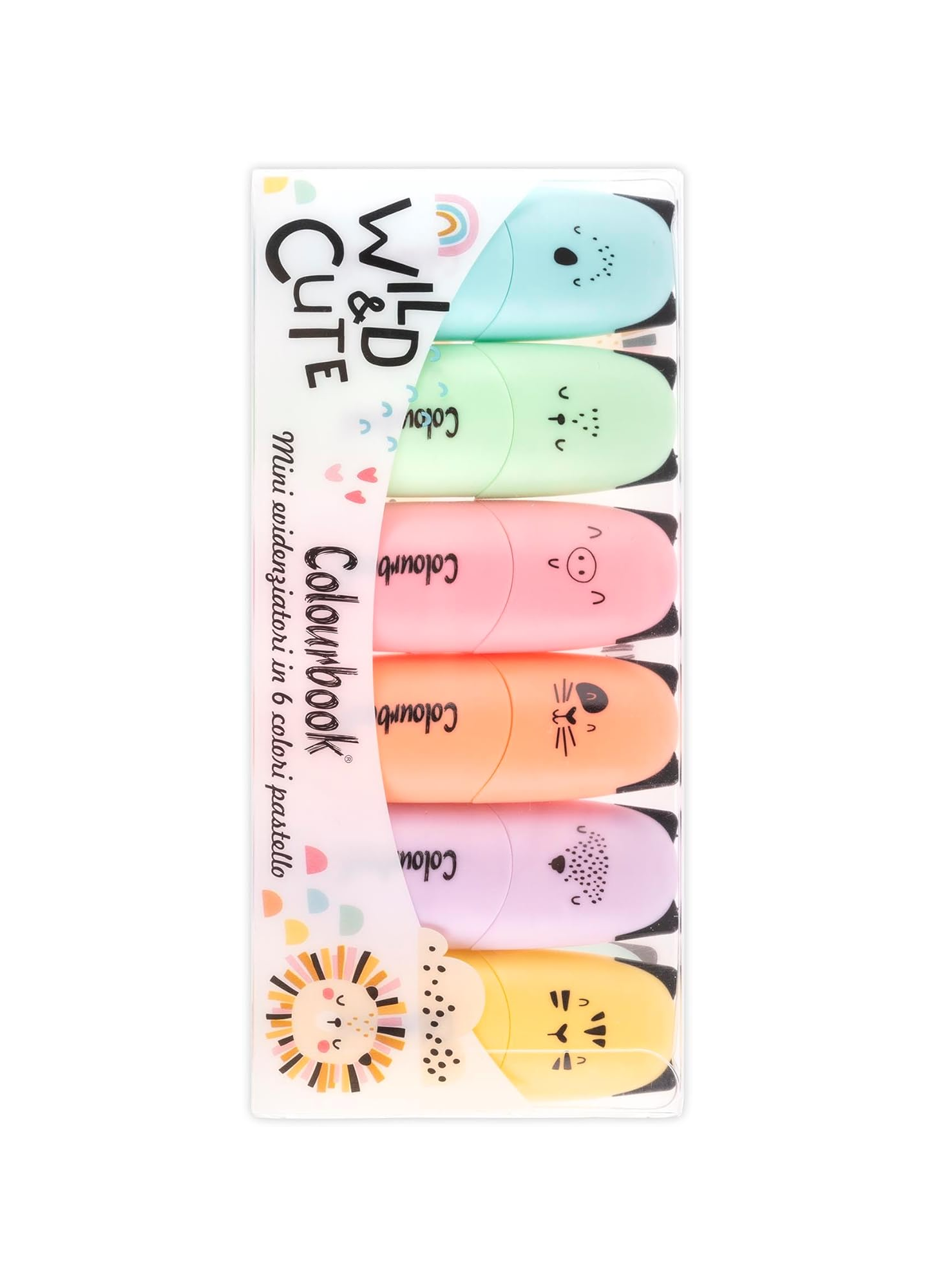 Set 6 mini evidenziatori Wild&Cute Colourbook