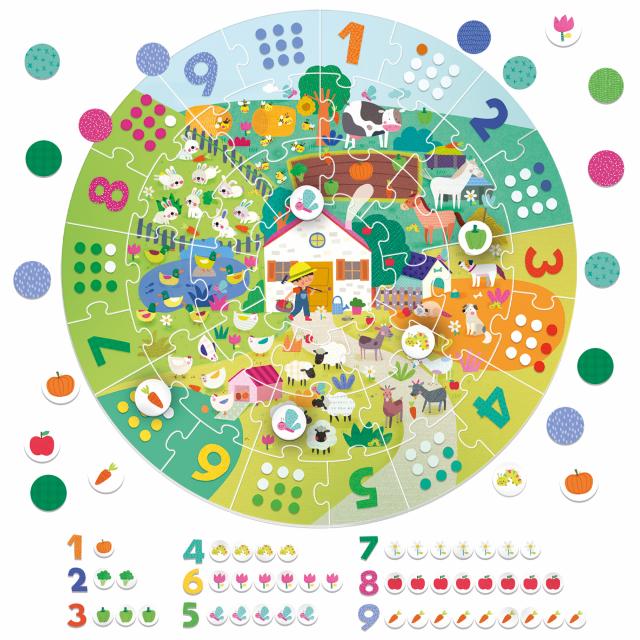 Giant Round puzzle Number - Headu - immagine 2