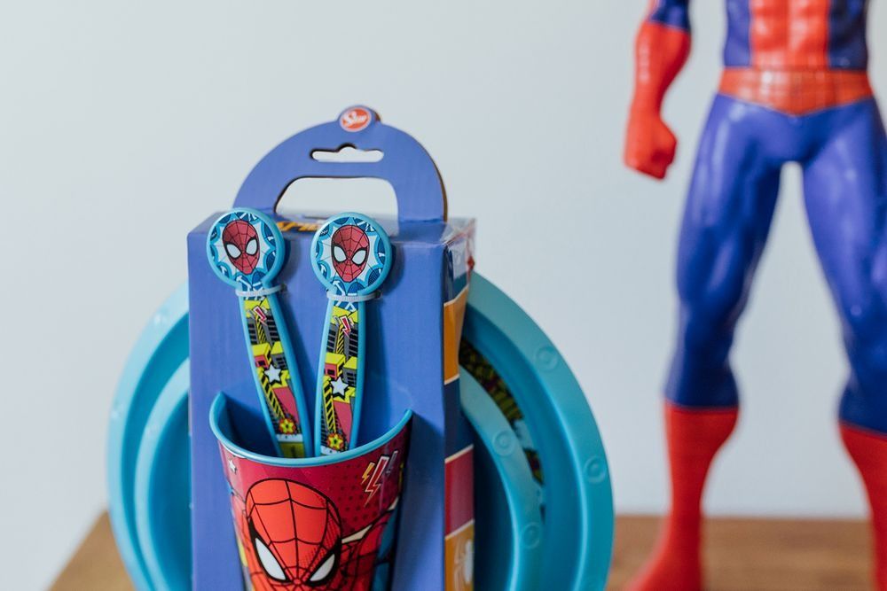 SPIDERMAN SET PAPPA COMPLETO PER MICROONDE CON POSATE 5 PZ - immagine 3