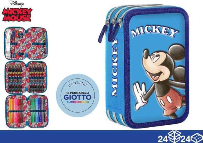 ASTUCCIO GIOTTO MICKEY 3 ZIP TOPOLINO - immagine 2