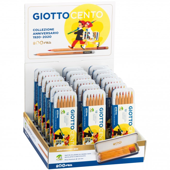 Astuccio in metallo pastelli giotto cento 12 pz. Fila - immagine 2