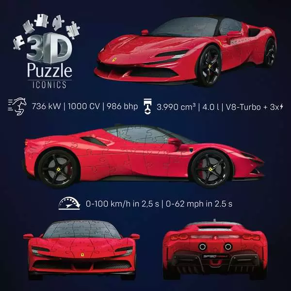 3D Puzzle 108 pezzi - Iconics Ferrari SF90 Stradale - immagine 5